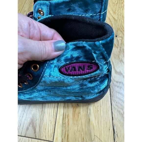 SUPER RARE Vans Women's Teal and Black (W/ Red Details) High-Top Sneakers - Picture 3 of 5